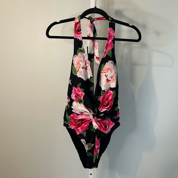Ted Baker Velily Floral Twist Plunge Swimsuit - Picture 3 of 8